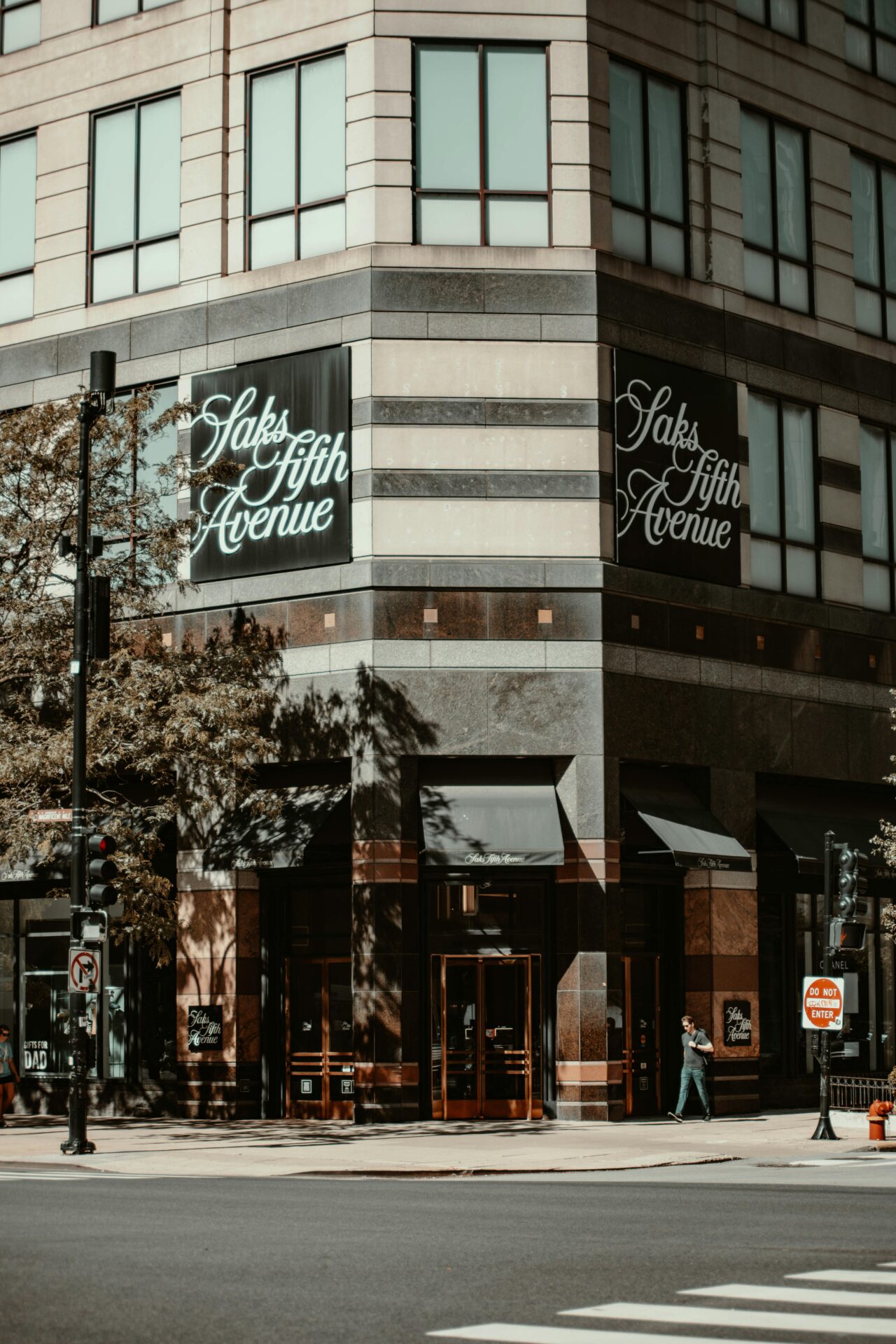 Facade of the saks chicago department store in chicago illinois usa